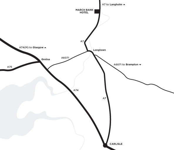 March Bank Hotel location map Scots Dyke, Longtown, Carlisle, Cumbria